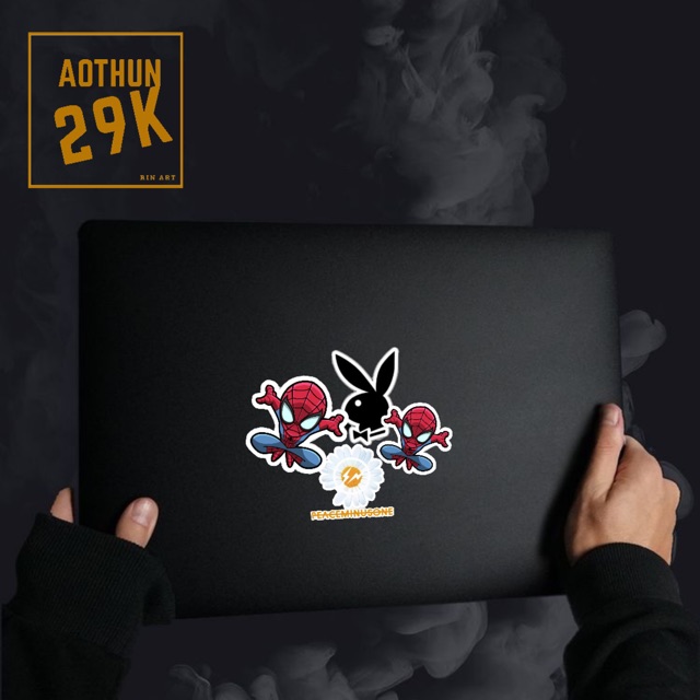 SET 5 STICKER SPIDERMAN DÁN TRANG TRÍ ĐIỆN THOẠI LAPTOP VALI MŨ BẢO HIỂM PHỤ KIỆN