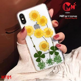 Ốp lưng hoa thật ép khô dành cho Iphone HT01