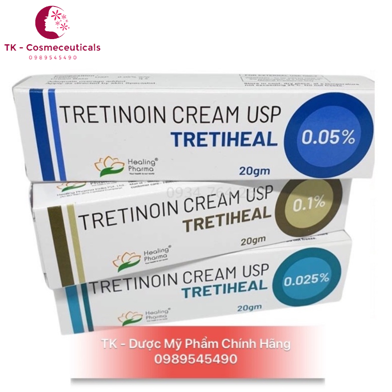 (CHÍNH HÃNG) Tretiheal Tretinoin Cream USP Kem Giảm Mụn, Chống Lão Hóa - 20g