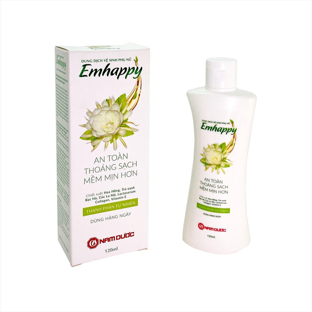 EMHAPPY 120ml Nam Dược - Dung dịch vệ sinh phụ nữ làm sạch, mềm mịn, se khít hương hoa quỳnh