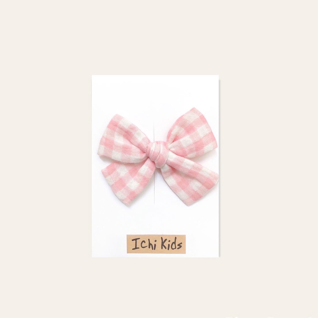 Romper họa tiết caro cho bé gái, vải xô muslin