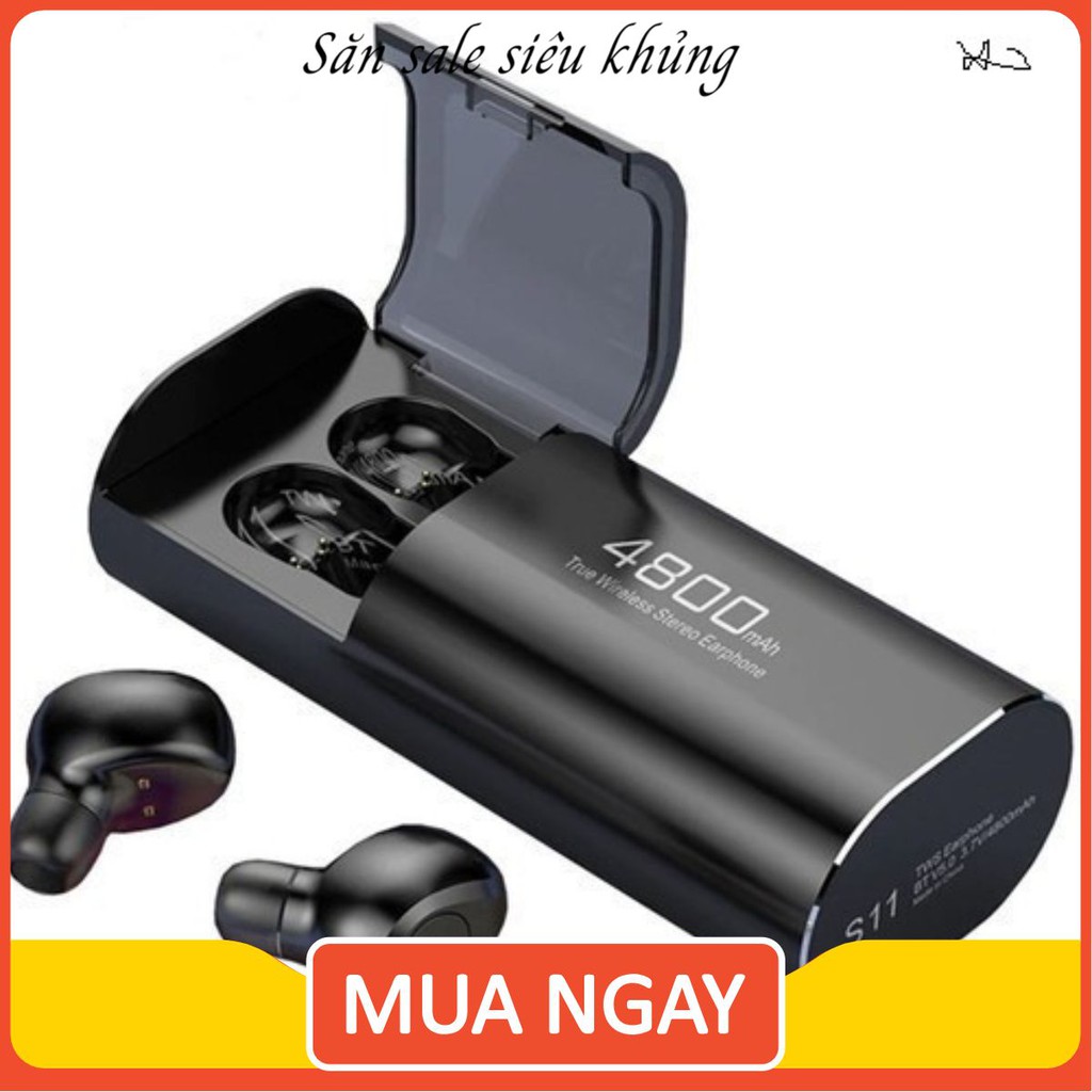 Tai nghe Bluetooth Không Dây Nhét Tai Kiêm Sạc Dự Phòng Amoi S11 TWS Nâng Cấp Hơn i7, i9, i12, F9, F9 Pro aresshop07