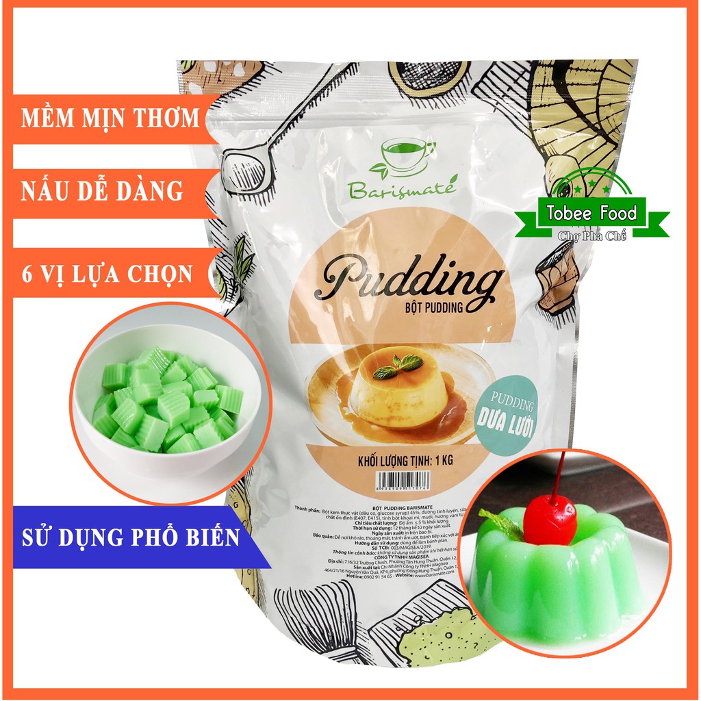 Bột Làm Pudding Barismate 100g (Gồm Các Vị: Trứng, Matcha, Socola, Khoai Môn, Xoài, Dưa Lưới) | BigBuy360 - bigbuy360.vn