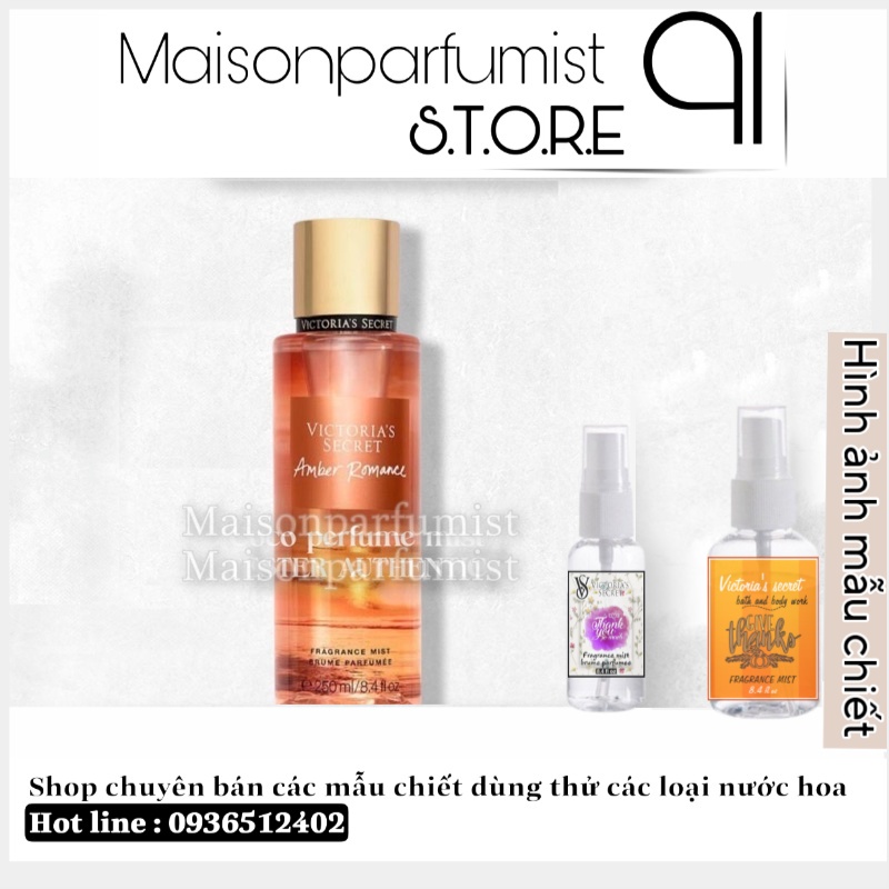 Xịt Thơm Body Mist Victoria’s Secret AMBER ROMANCE - 𝐦𝐚̂̃𝐮 𝐭𝐡𝐮̛̉ 𝟑𝟎𝐦𝐥/𝟓𝟎𝐦𝐥