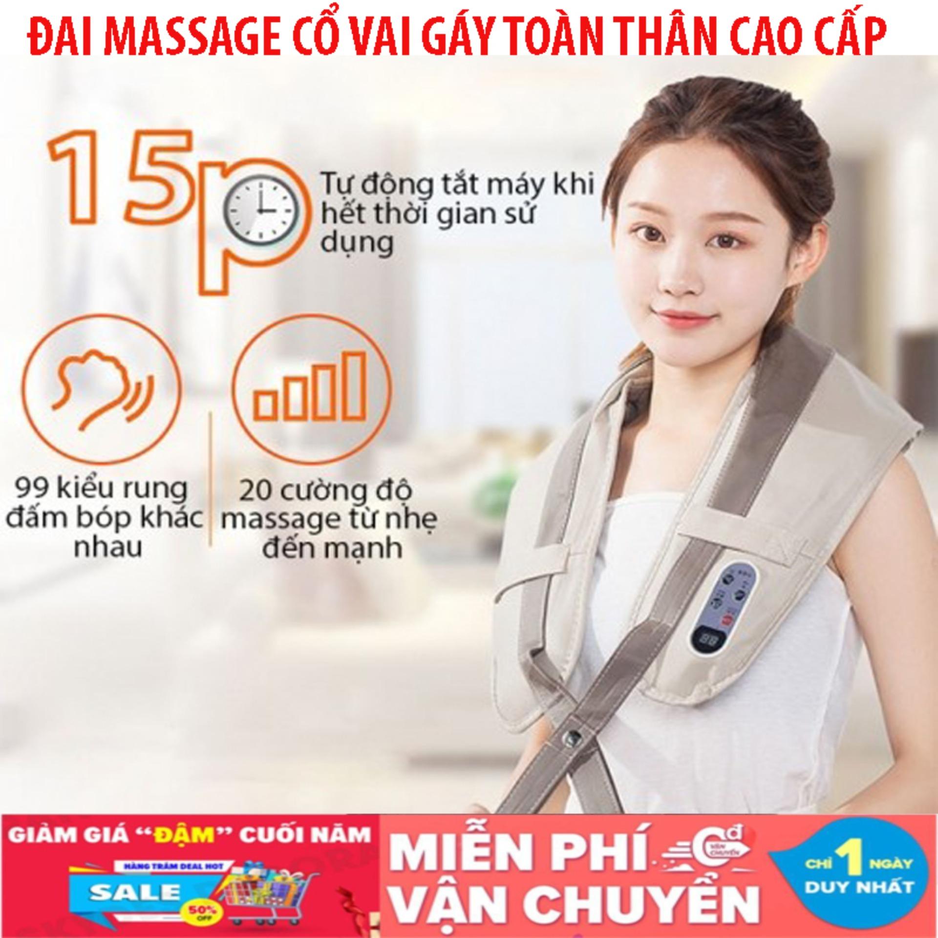 ĐAI MASSAGE ĐẤM LƯNG VAI CỔ GÁY TOÀN THÂN NECK W-808 GIẢM ĐAU NHỨC MỎI.THOẢI MÁI KHI SỬ DỤNG