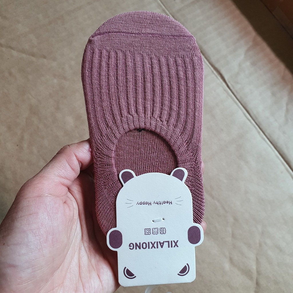 Tất Vớ Hài Cotton Trơn Cho Bé Trai, Bé Gái - Size Từ 1 đến 7 tuổi - Có Gót Silicon Chống Tụt.