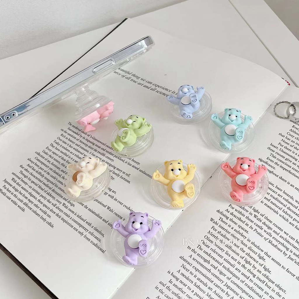 Giá đỡ điện thoại hình gấu cầu vồng hoạt hình đáng yêu nhiều màu tùy chọn