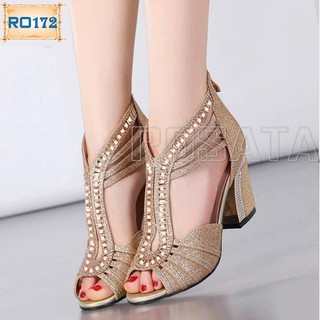 Giày nữ đẹp ai cập vàng kim tuyến thương hiệu rosata ro172