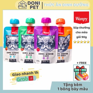 Súp thưởng Wanpy loại tuýp nắp vặn tuyệt ngon cho mèo mập hơn 90g
