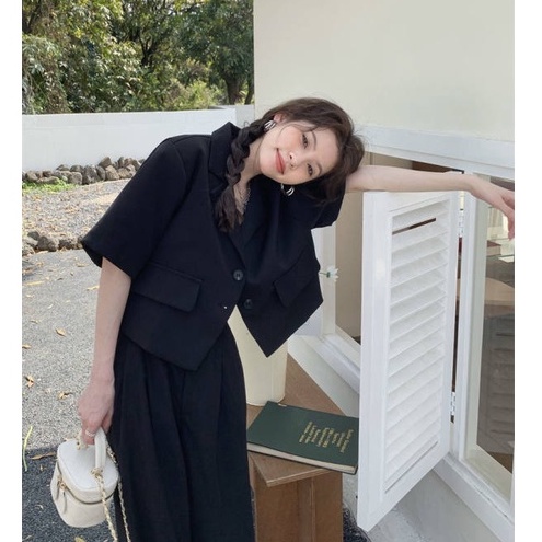 Áo Khoác blazer Tay Ngắn Màu Sắc Đơn Giản Cho Nữ | BigBuy360 - bigbuy360.vn