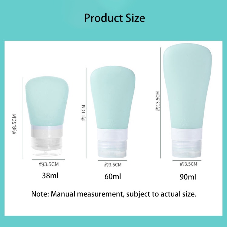 Bộ chai chiết dầu gội/ sữa tắm bằng silicon tiện dụng mang đi du lịch