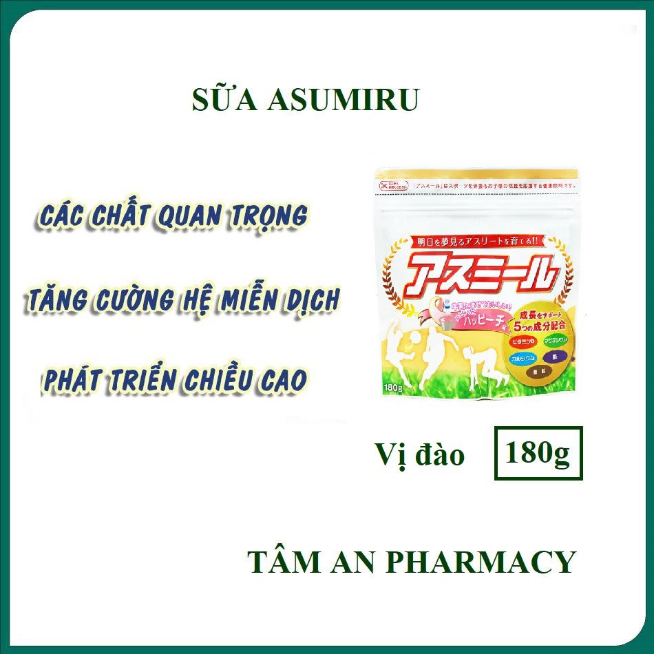 Sữa tăng trưởng chiều cao Asumiru Nhật Bản 3-16 tuổi (vị đào)