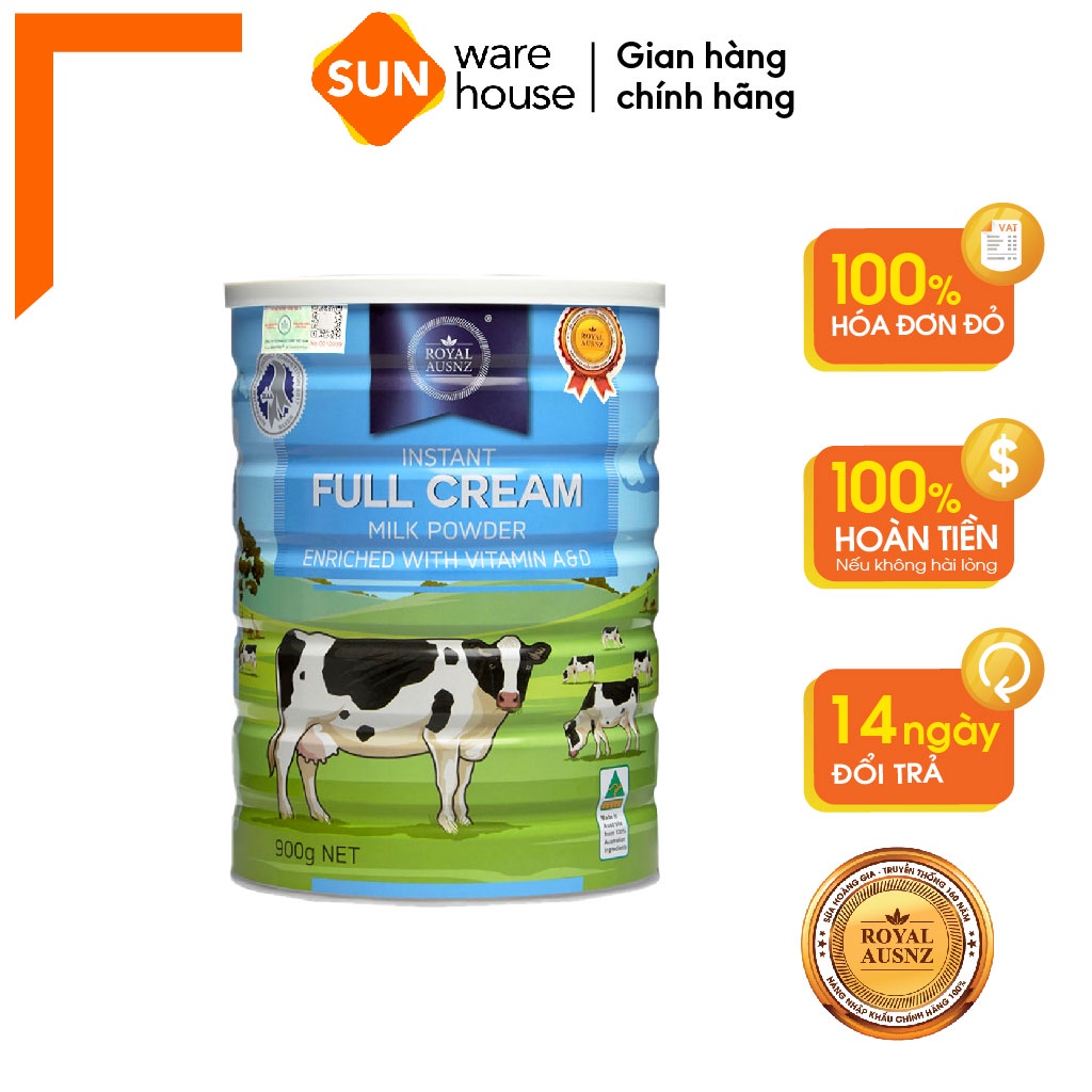 Sữa Bột Hoàng Gia Úc Nguyên Kem Vitamin A&D Full Cream Royal Ausnz 900g