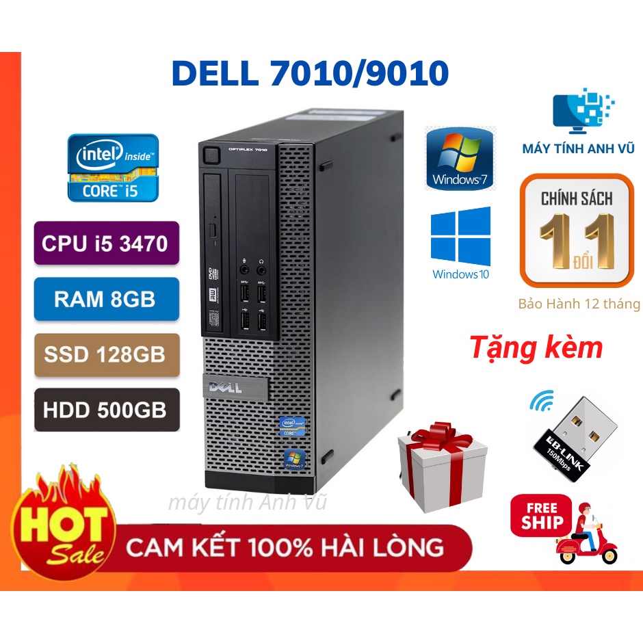 Cây Máy Tính Cũ Máy Bộ Văn Phòng Giá Rẻ - Dell Optiplex 7010/9010 ( I5 3470/8G/120G/500G ) - Bảo Hành 12 Tháng | BigBuy360 - bigbuy360.vn