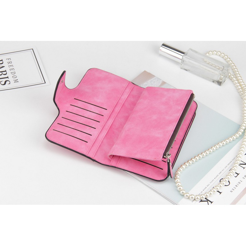 Ví cầm tay nữ da mềm họa tiết vân khói nhẹ nhàng hồng cánh sen đựng vừa điện thoại VCT156 | BigBuy360 - bigbuy360.vn