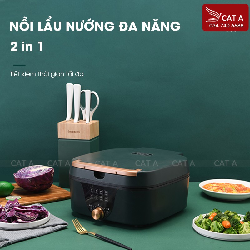 [GIÁ SALE SỐC] Nồi Lẩu Nướng Đa Năng - Nấu Lẩu, Chiên, Xào, Rán - Nhanh chín thực phẩm, tiết kiệm diện năng, tiện lợi !