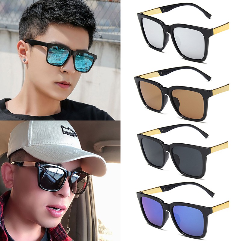 Kính Mát Gọng Vuông Bằng Kim Loại Thời Trang Cho Unisex