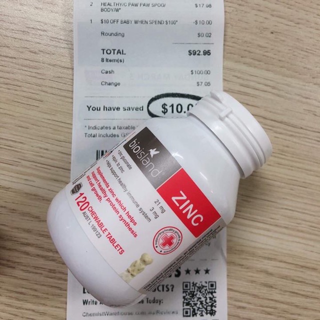 Combo kẽm ZinC Bioisland order