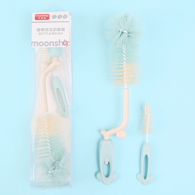 Bộ cọ rửa bình sữa Moon ship 2 chi tiết 360 độ