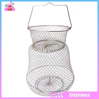 Giỏ đựng cá bằng thép có thể gập lại được