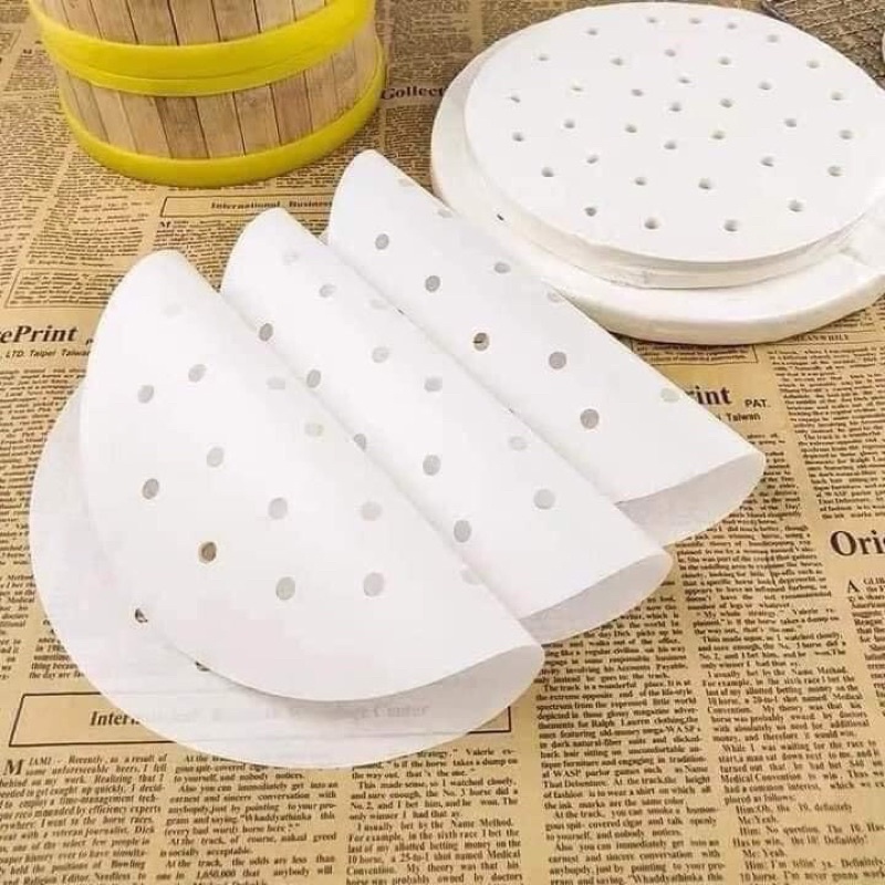 Giấy nến đục lỗ lót nồi chiên không dầu 100 tờ