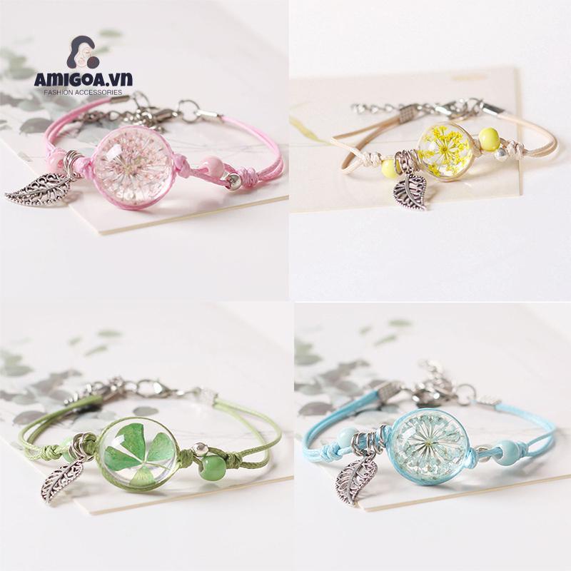 ✨✨Vòng đeo tay bằng dây bện phối hạt gốm có thể điều chỉnh