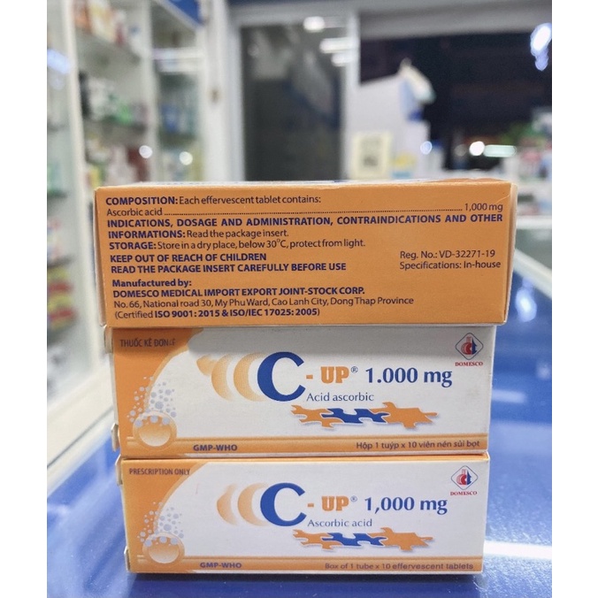 Viên sủi Vitamin C 1000mg Tuýp 10 viên - Tăng cường sức đề kháng