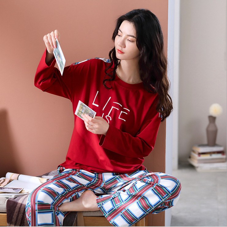 Set đồ nữ Đồ bộ mặc nhà vải COTTON 100% thông thoáng & thấm hút mồ hôi tốt, style Hàn Quốc (708)