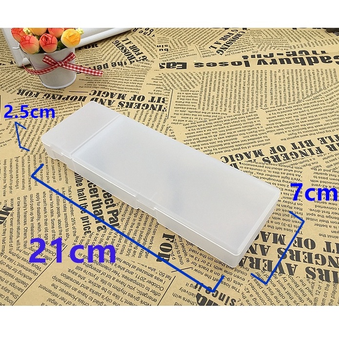 Hộp Bút Trong Suốt Hai Ngăn 210 * 70MM Phong Cách Nhật Bản