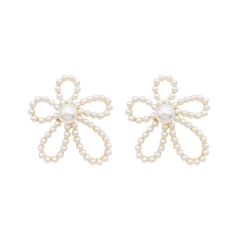 Bông Tai Mạ Bạc 925 Hình Hoa Đính Ngọc Trai Thời Trang Hàn Quốc 2022