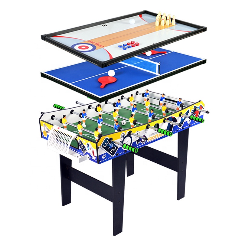 Bàn Đa Năng 4 Trong 1 Bi Lắc Bowling 1m2, Bóng Bàn Shuffleboard Mini 1,2m Cỡ Lớn Gia Đình Văn Phòng Hanana