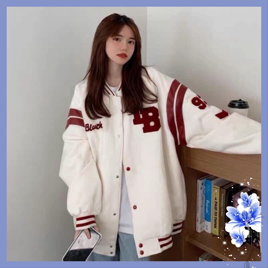 Áo khoác nỉ bomber nữ nam IB 93 from rộng | BigBuy360 - bigbuy360.vn