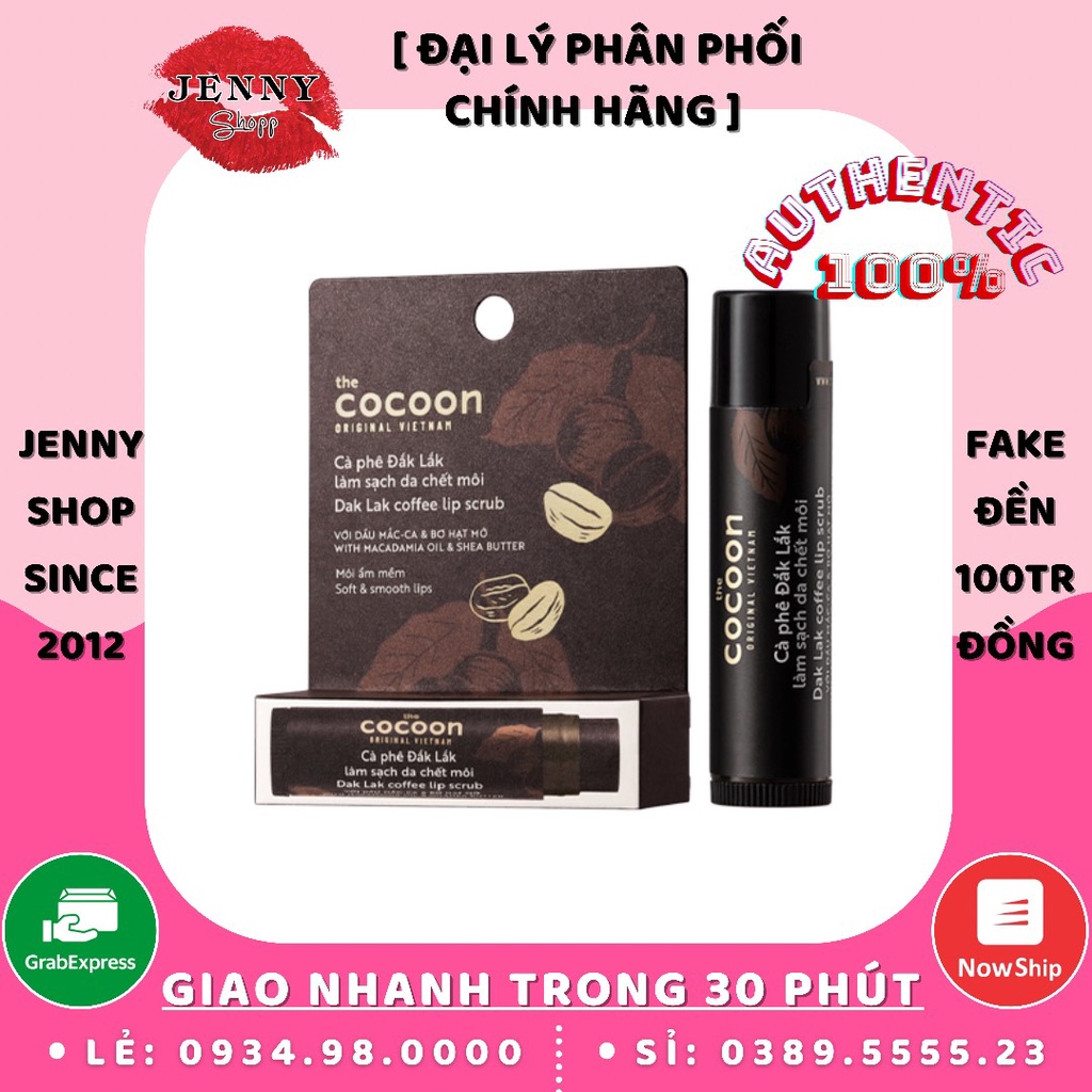 Tẩy Da Chết Môi Cà Phê Cocoon