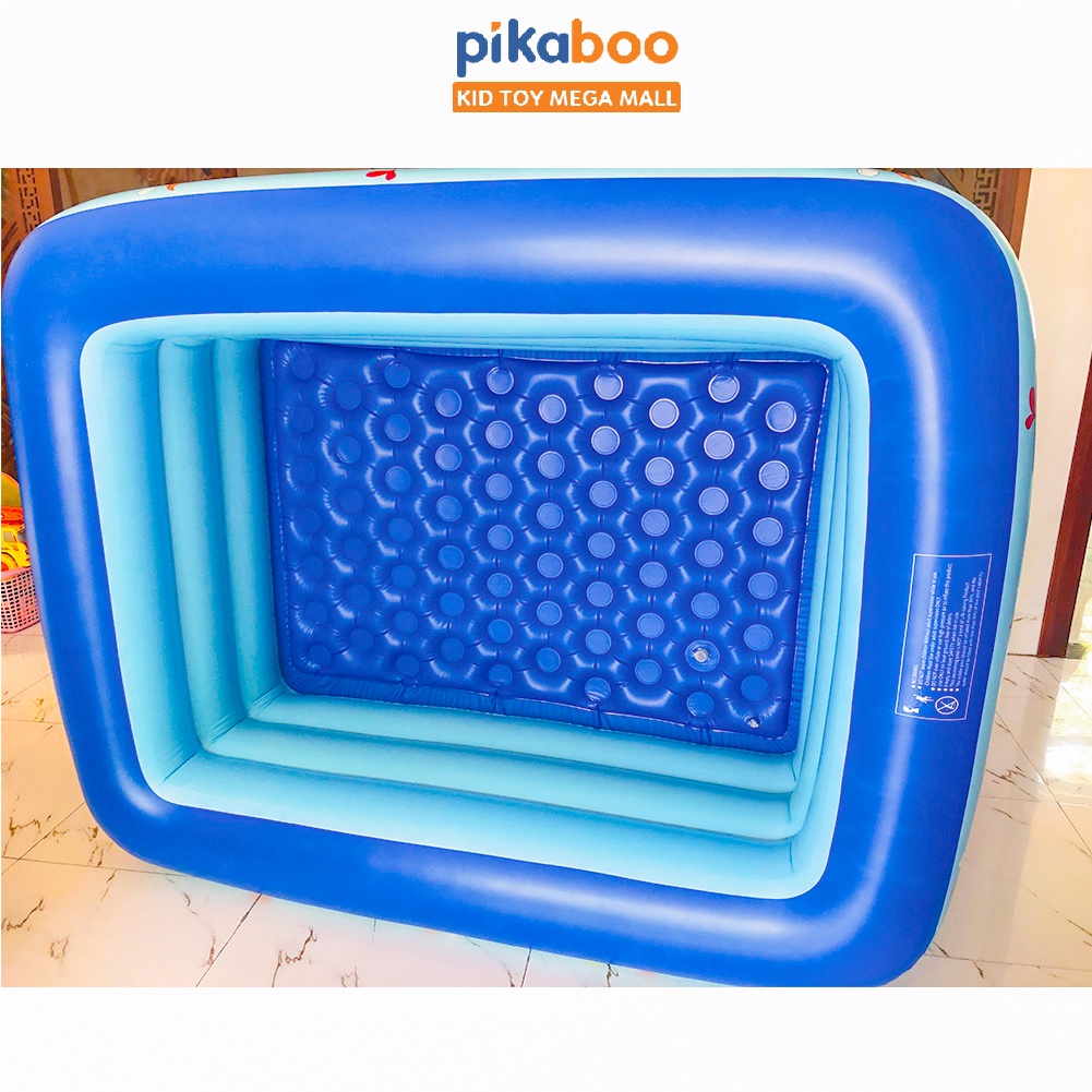 Bể bơi cho bé, Phao bơi trong nhà cao cấp Pikaboo 2-3 tầng đáy 2 lớp chống trượt