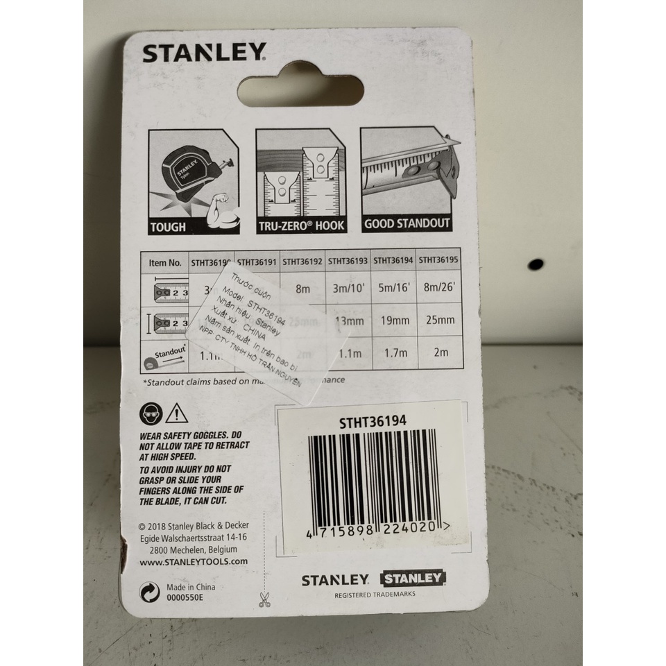 Thước cuộn thép Stanley STHT36194 - STHT36195 - Hàng chính hãng