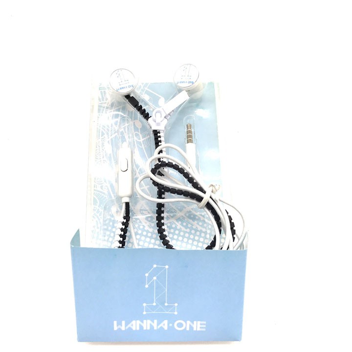 [ToyspaceVN] Tai Nghe Wanna One - Khóa Kéo Trắng Có Nút Dừng Nhạc