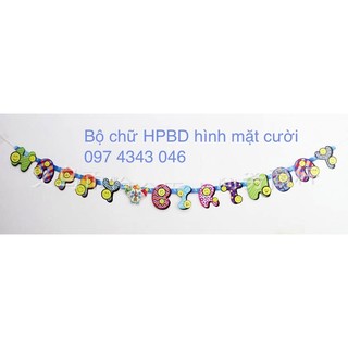Dây chữ Sinh nhật happy birthday hình mặt cười