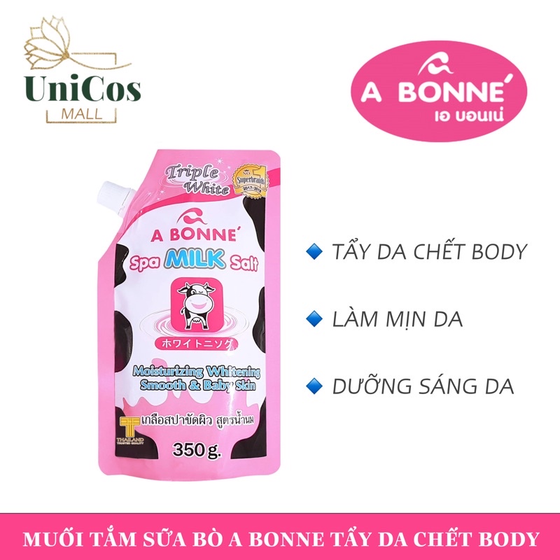 Muối Tắm Sữa Bò ✨𝑭𝒓𝒆𝒆𝒔𝒉𝒊𝒑✨  Muối Tắm Tẩy Tế Bào Chết A Bonne Spa Milk Salt