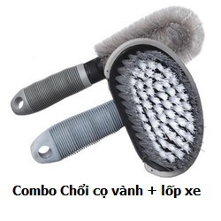 Combo Chổi Cọ Rửa Vành + Lốp Ô Tô Chuyên Dụng