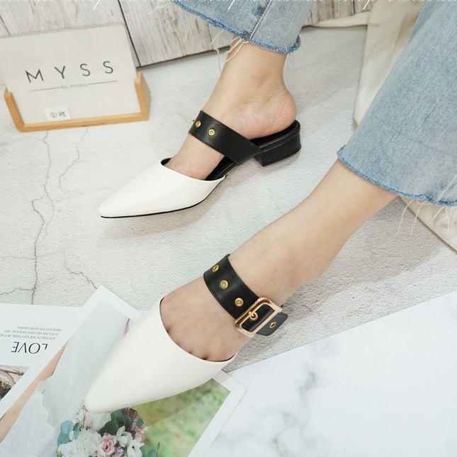 Giày sục nữ mũi nhọn cài khoen 2cm thời trang MYSS - SU50