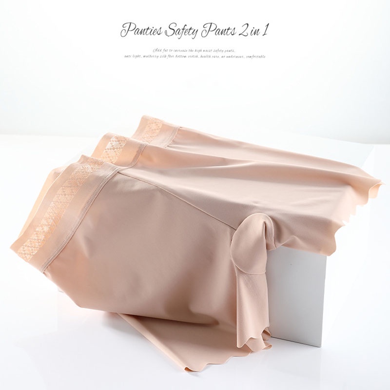 AOFEIQIKE AOFEIQIKE Plus Quần Lót An Toàn Vải Lụa Lạnh Không Đường May Thoải Mái Cho Nữ