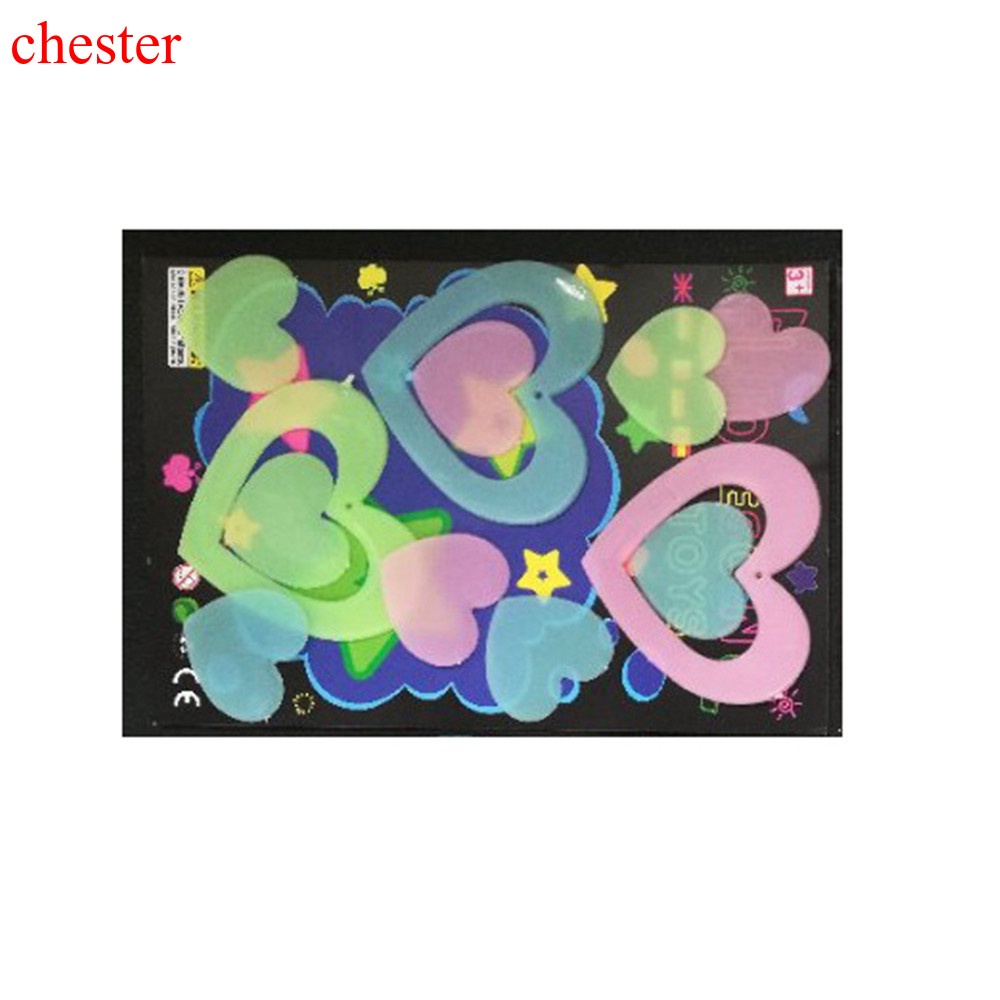 Set 12 cái phụ kiện dán trang trí tường dạ quang nhiều hình dạng 3D phát sáng trong đêm cho phòng của bé