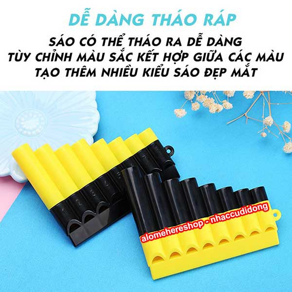 Sáo Ống Pan Flute Mini 8 Lỗ  Màu Đen Siêu Kute