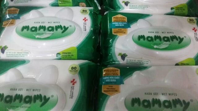 Set 6 gói giấy mamamy 80 tờ không mùi- có nắp