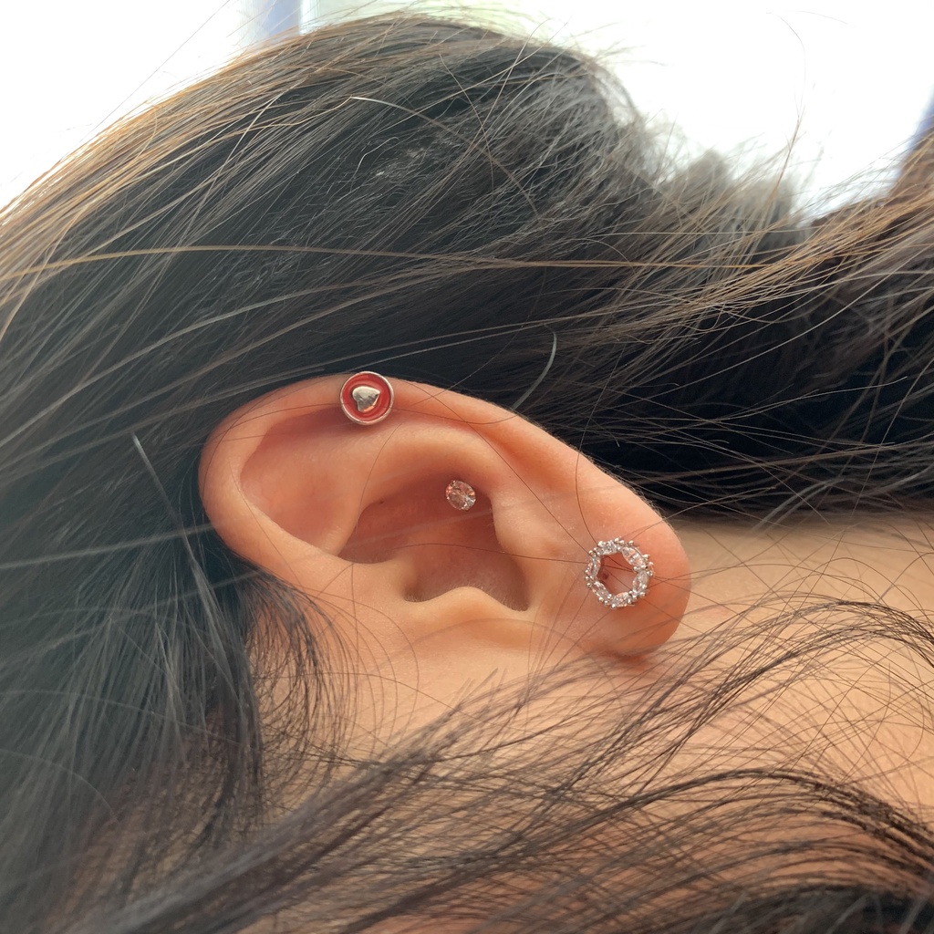 Khuyên tai nhỏ xinh chân bạc 925 không kích ứng nhiều hình phong cách Hàn Quốc HAMYN