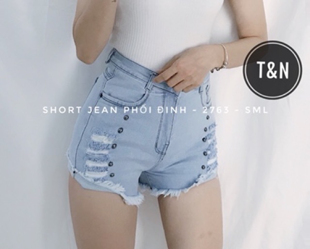 QUẦN SHORT JEAN RÁCH ĐÍNH CƯỜM 2763