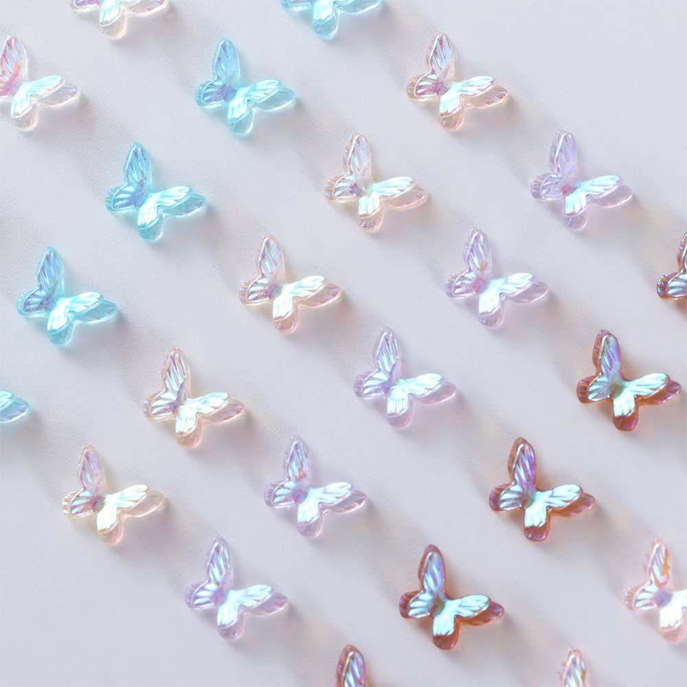 [Hàng mới về] Phụ kiện trang trí móng tay hình bươm bướm 3D lấp lánh độc đáo