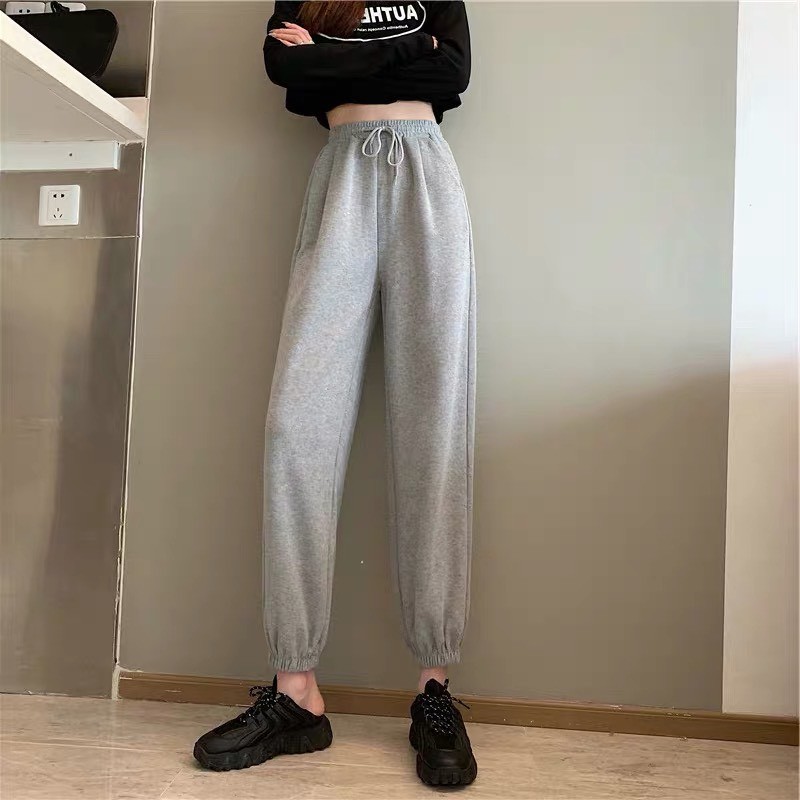 Quần Trơn Jogger Nữ Ống Boom Bo Gấu Kiểu Thể Thao Form Rộng Mix Đồ Thu Đông Cá Tính Q2N04