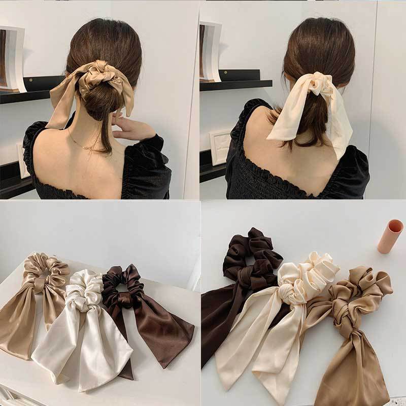 Dây buộc tóc thắt nơ bướm đơn giản thời trang thu đông phong cách Hàn Quốc