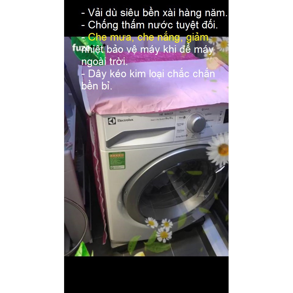 Bạt phủ máy giặt vải dù cửa ngang siêu bền chống nắng chống nước tuyệt đối